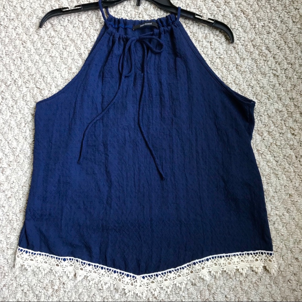 Blue Halter neckline top